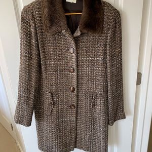 Neumann Marcus 3/4 Length Boucle Coat